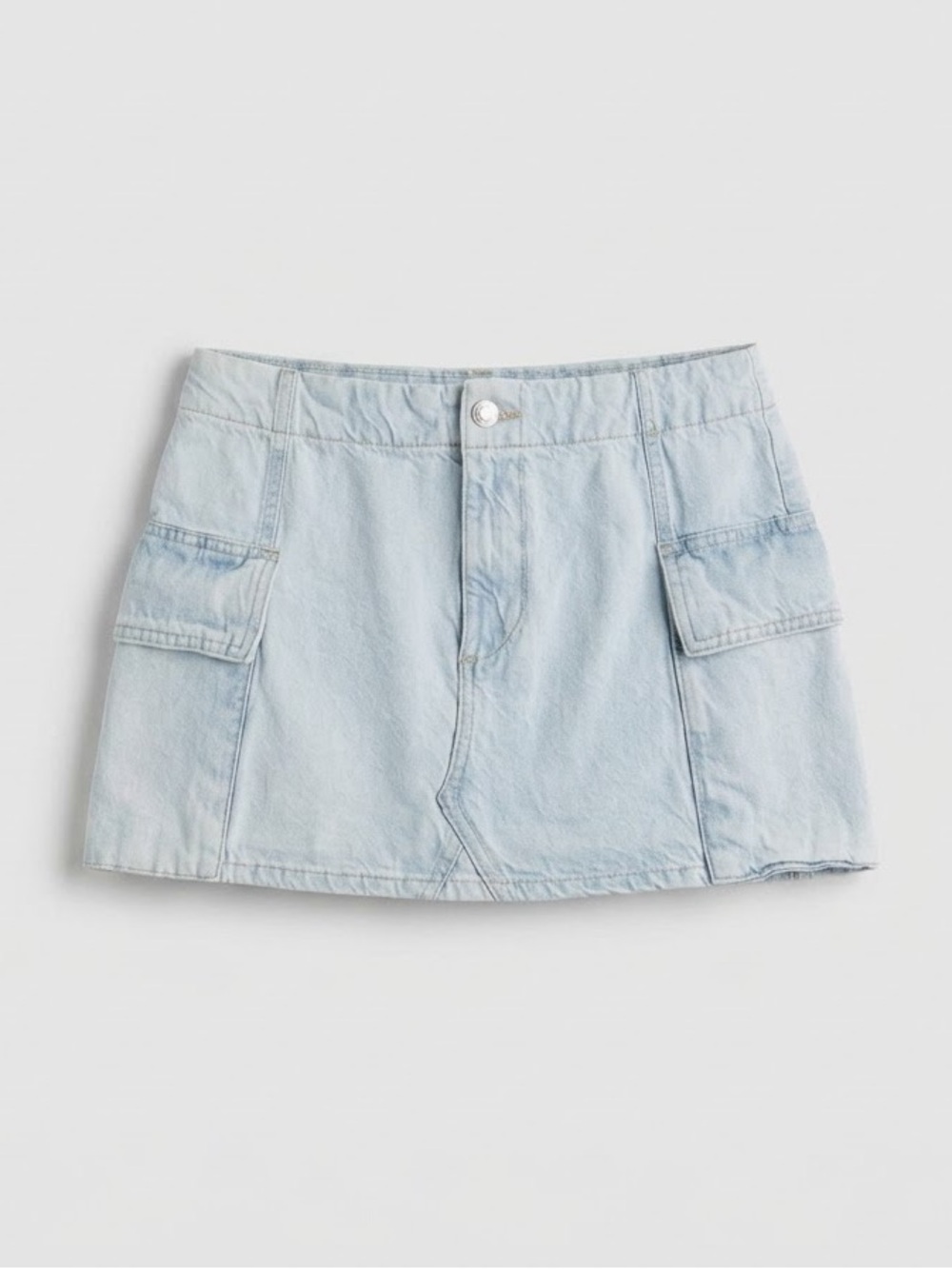 Zara Light Blue Denim Mini Skort L
